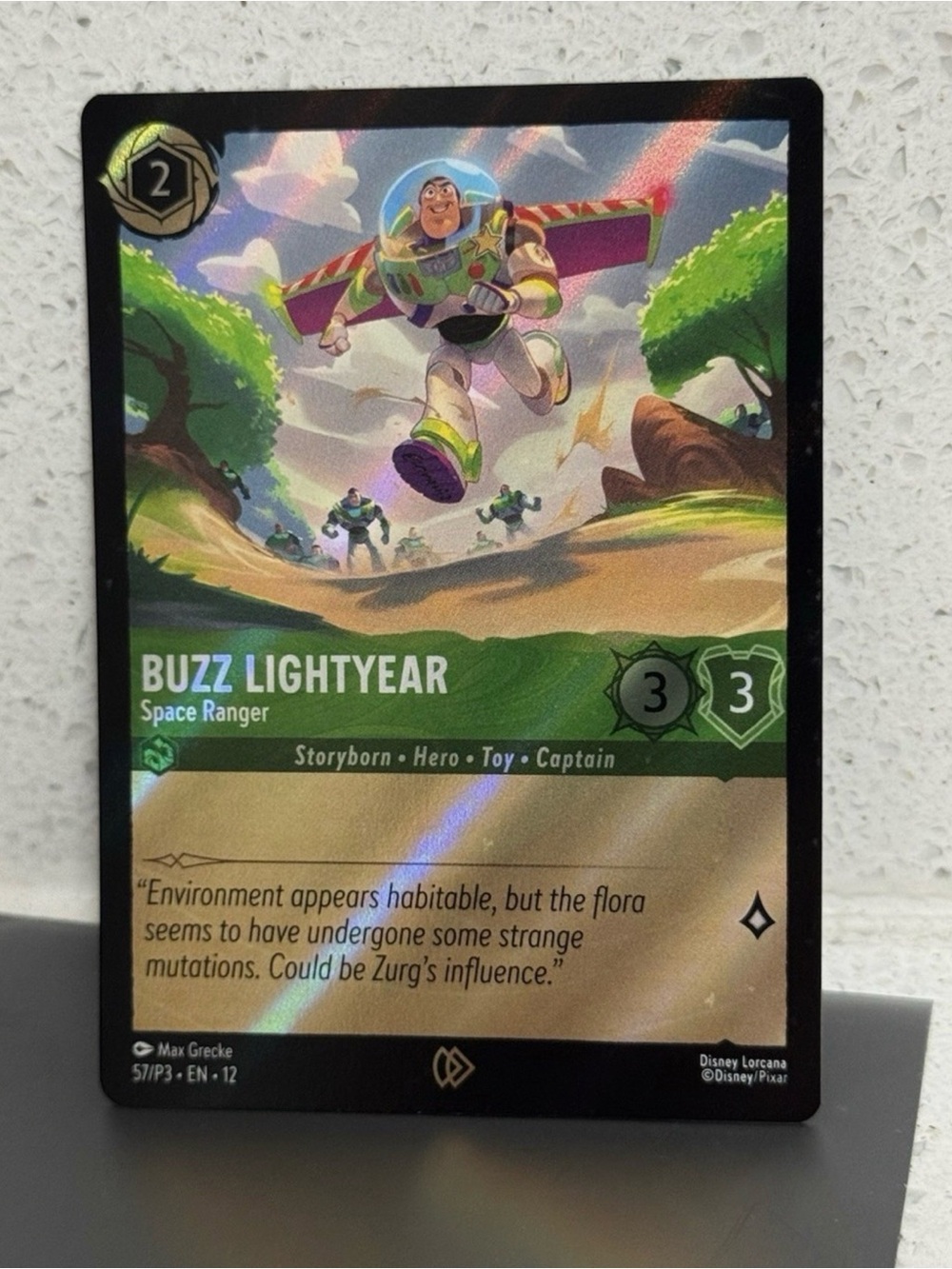 AMC Buzz Lightyear Space Ranger 57/P3 Lorcana Card Toy Story 5 Movie Promo Foil